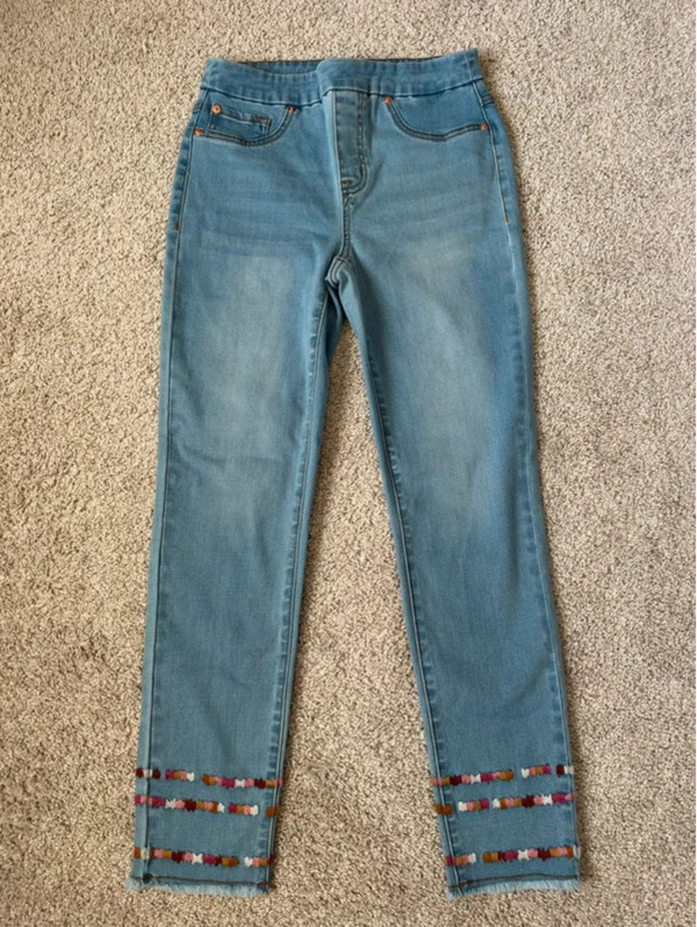 Tribal Straight Leg Ankle Jeans